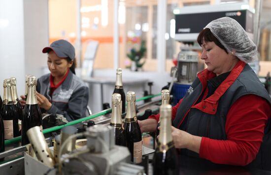 Производство игристого вина к Новому году в Краснодарском крае