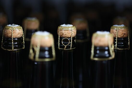 Производство игристого вина к Новому году в Краснодарском крае