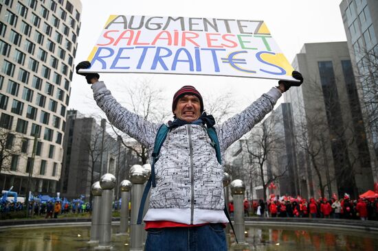 Акция протеста против повышения цен в Бельгии