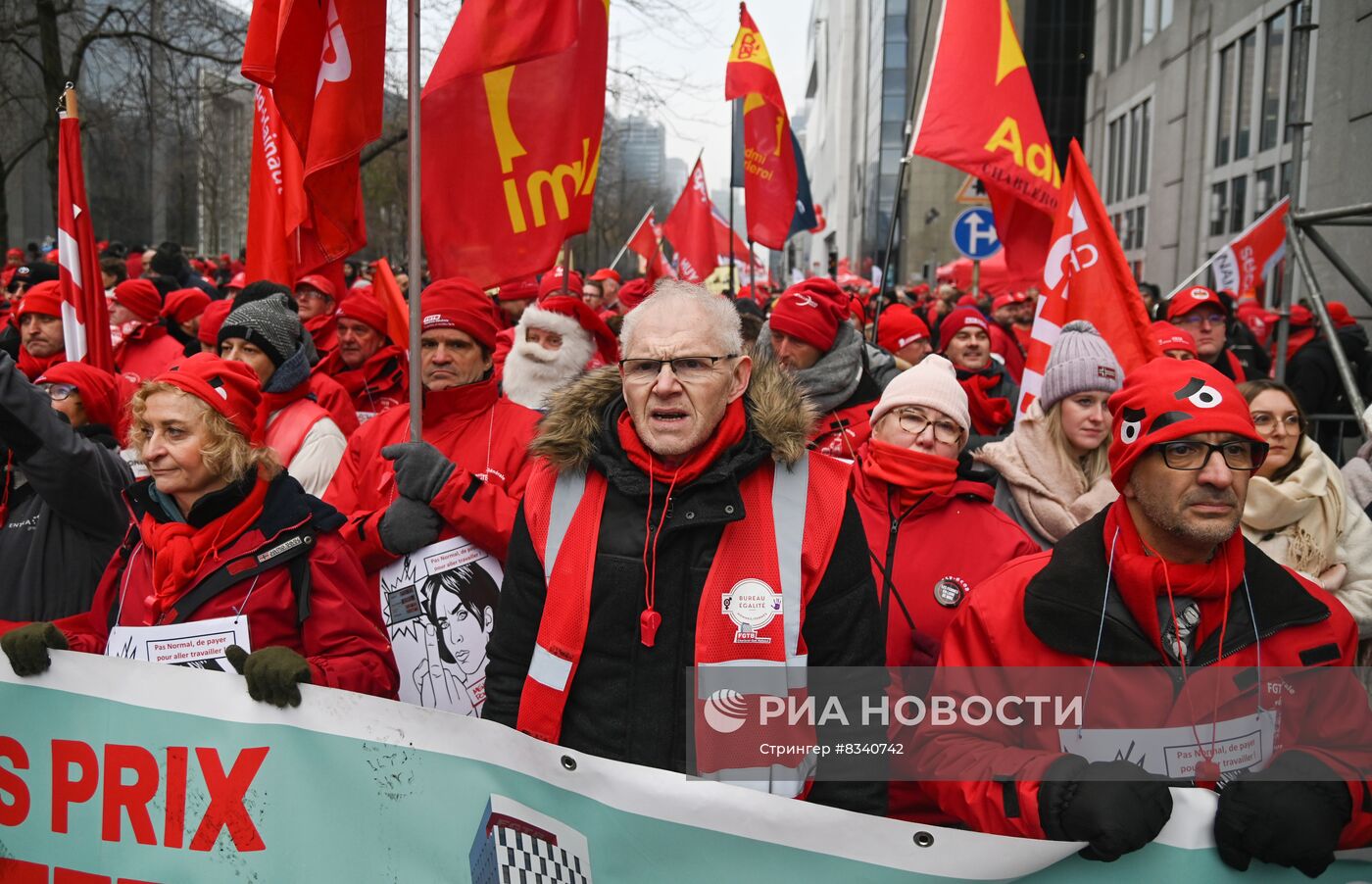 Акция протеста против повышения цен в Бельгии