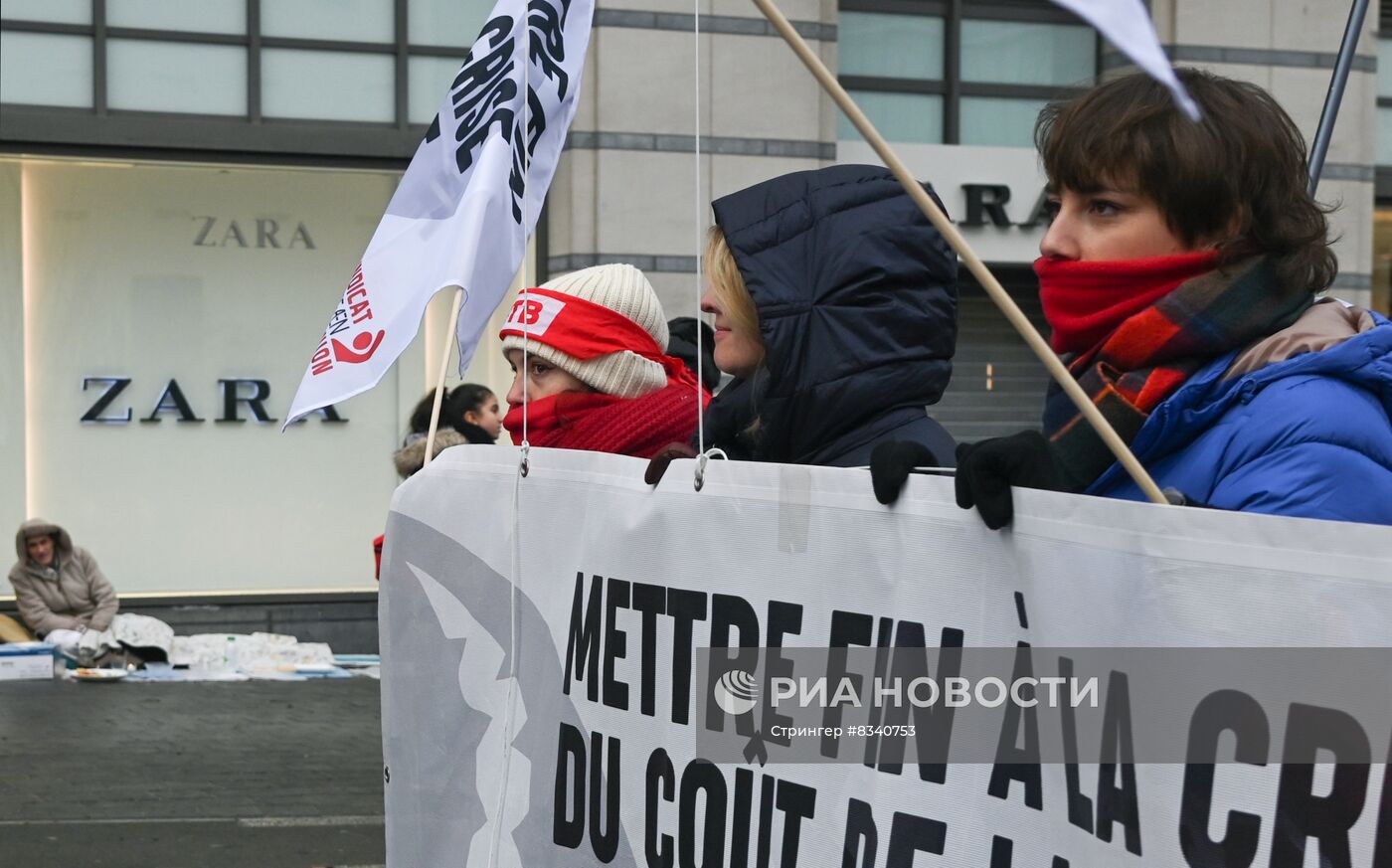 Акция протеста против повышения цен в Бельгии