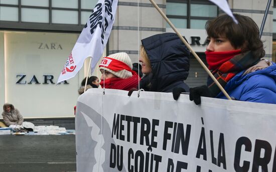 Акция протеста против повышения цен в Бельгии