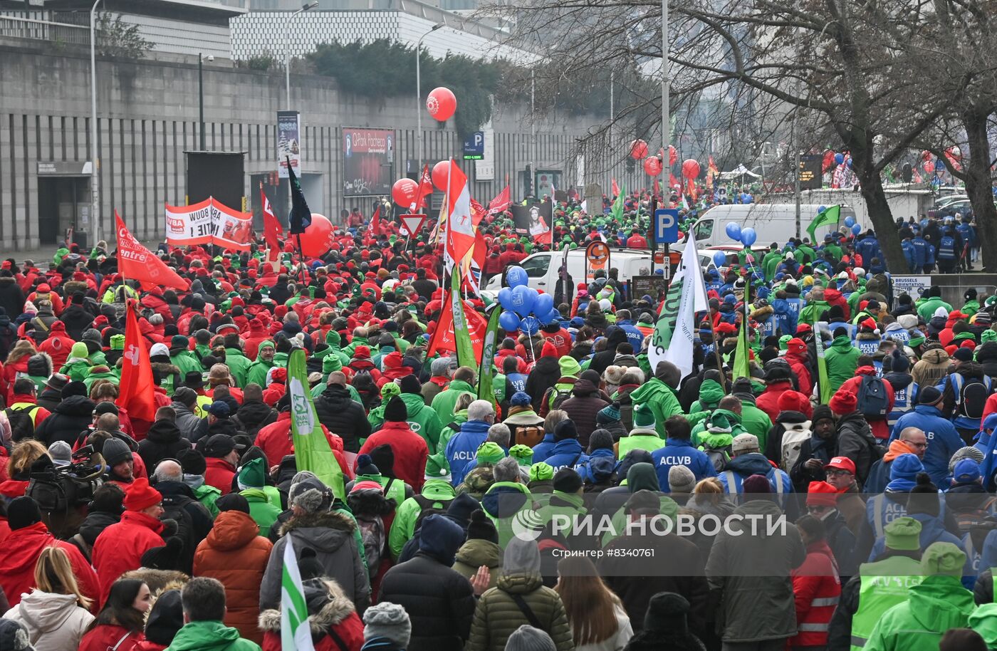 Акция протеста против повышения цен в Бельгии
