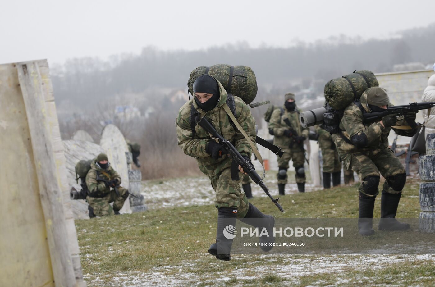 Тренировка народного ополчения в Белгородской области