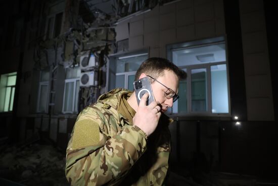 Последствия обстрела Донецка