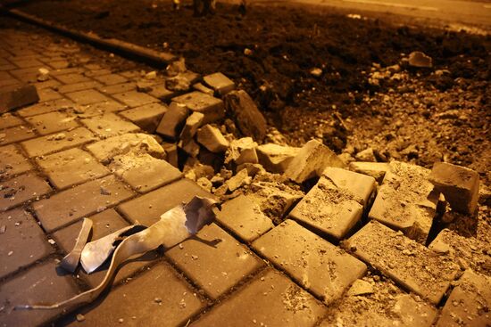 Последствия обстрела Донецка