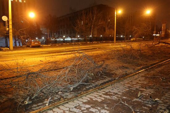 Последствия обстрела Донецка