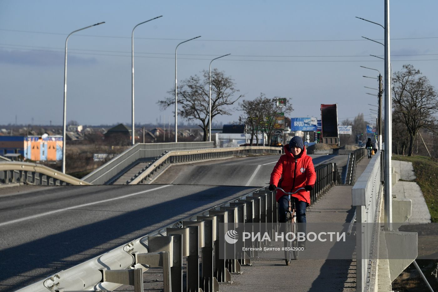 Ремонт подорванного моста на трассе Мелитополь – Бердянск