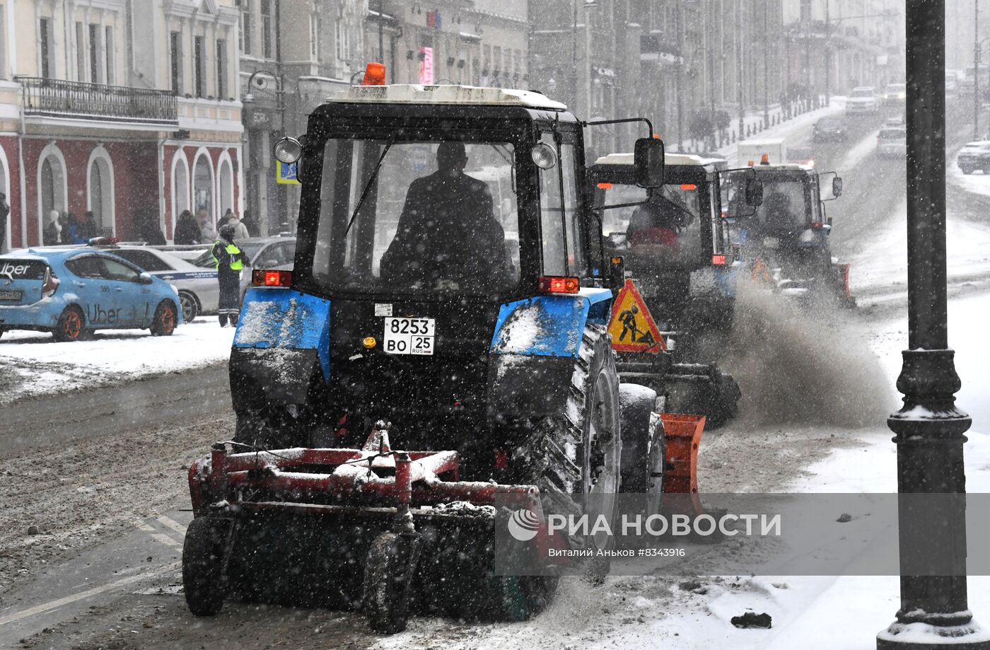 Снег во Владивостоке