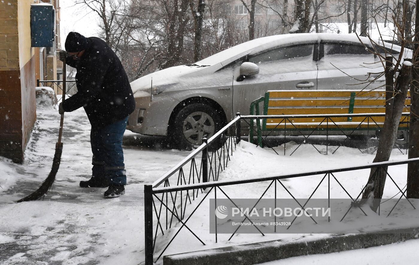 Снег во Владивостоке