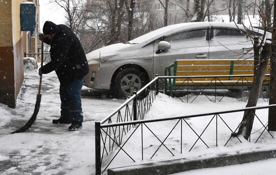 Снег во Владивостоке