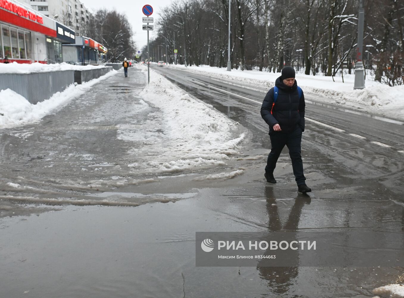 Последствия ледяного дождя в Москве