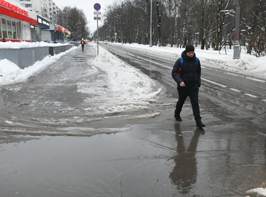 Последствия ледяного дождя в Москве