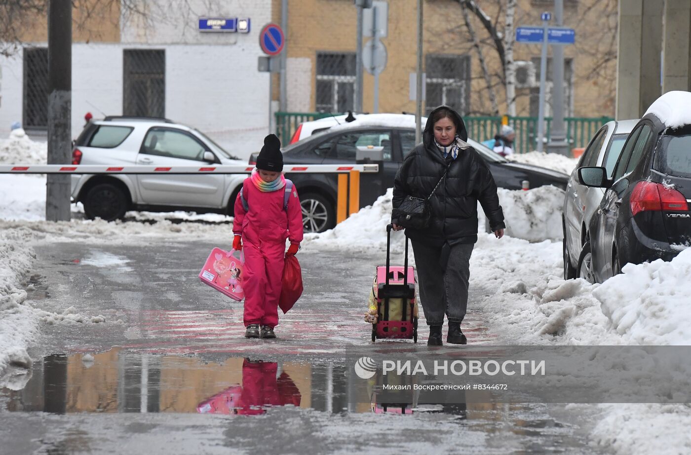 Последствия ледяного дождя в Москве