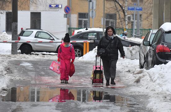 Последствия ледяного дождя в Москве