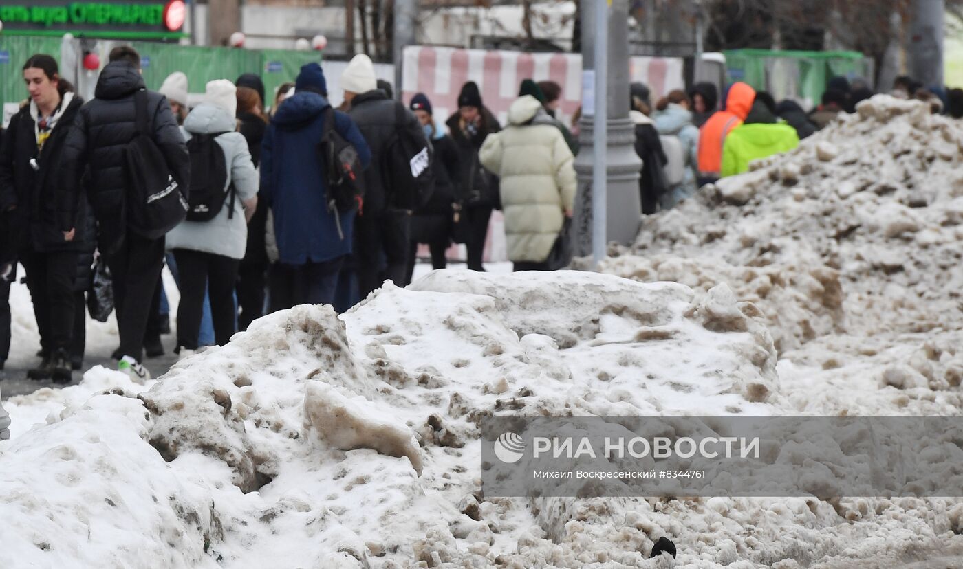 Последствия ледяного дождя в Москве