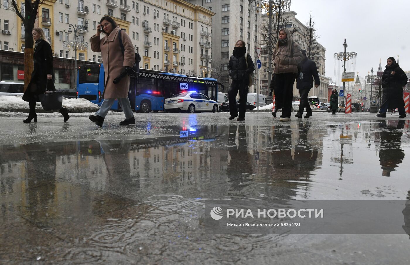 Последствия ледяного дождя в Москве