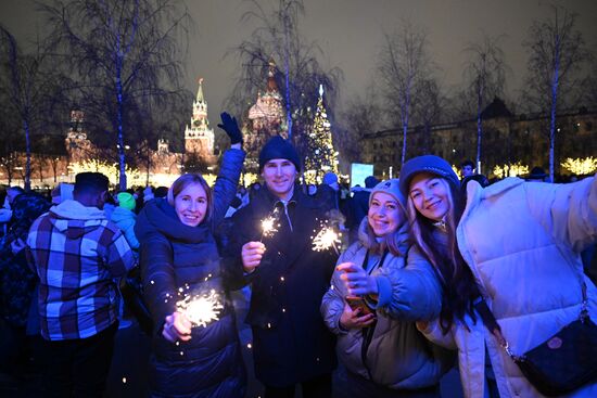 Празднование Нового года в Москве 