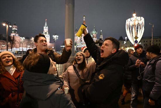 Празднование Нового года в Москве 