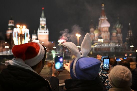 Празднование Нового года в Москве 