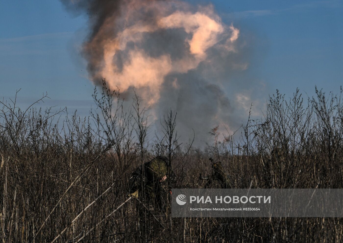 Работа бойцов на передовой в зоне спецоперации