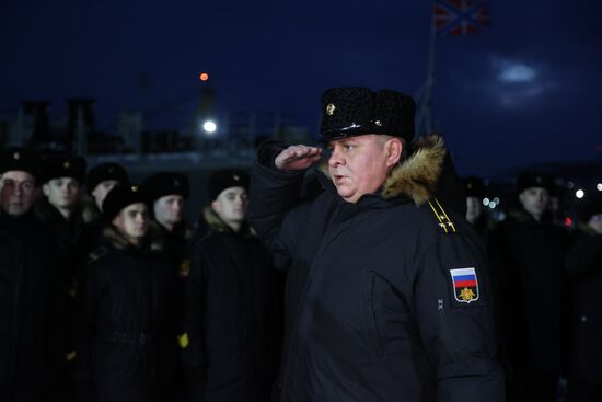 Проводы фрегата "Адмирал Горшков" в Североморске