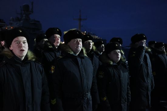 Проводы фрегата "Адмирал Горшков" в Североморске