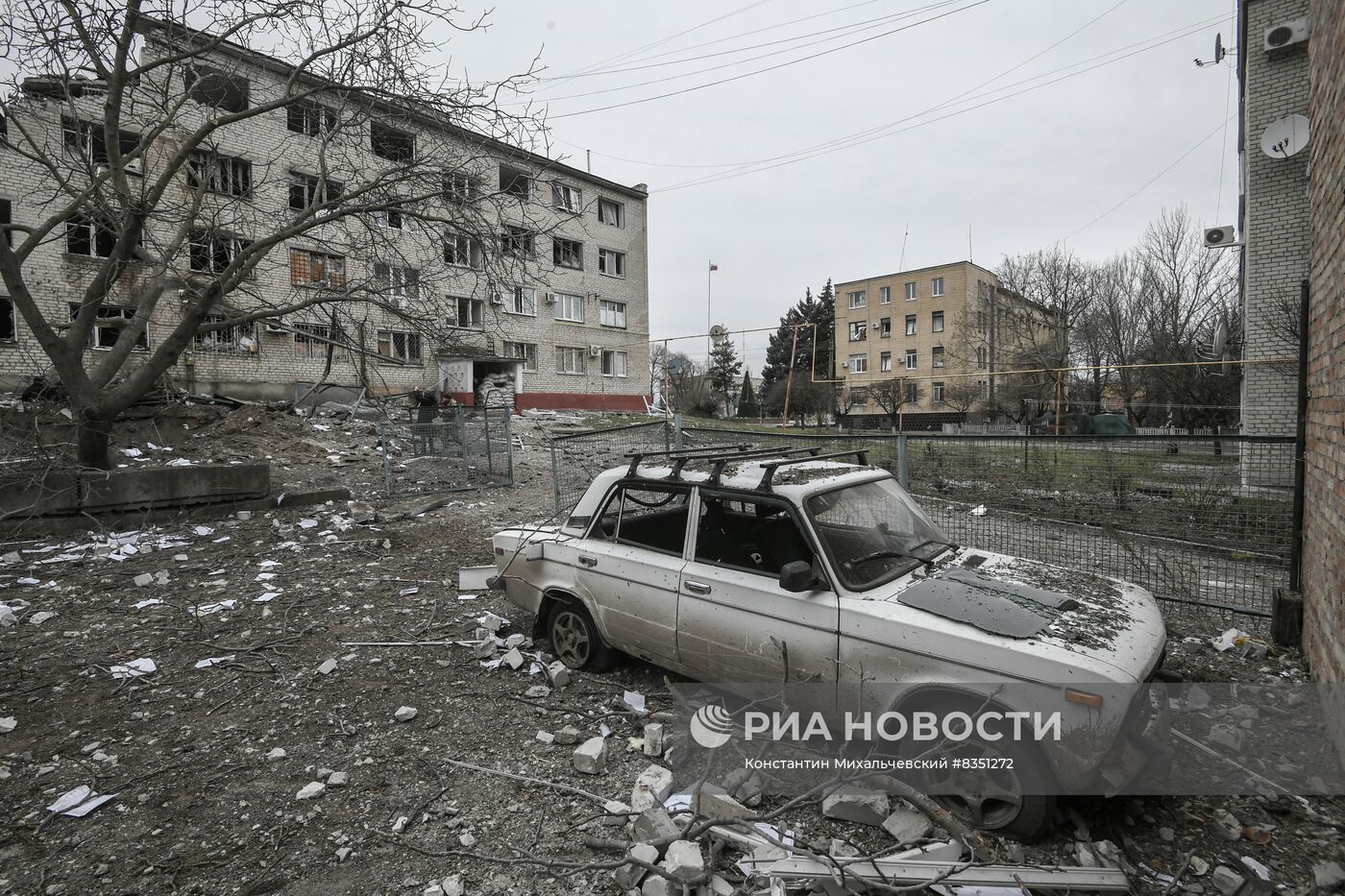 Последствия обстрела ВСУ города Васильевка в Запорожской области | РИА  Новости Медиабанк