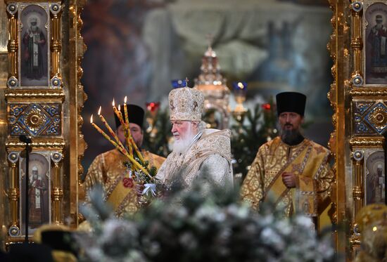 Рождество Христово. Патриаршая Литургия в Храме Христа Спасителя в Москве