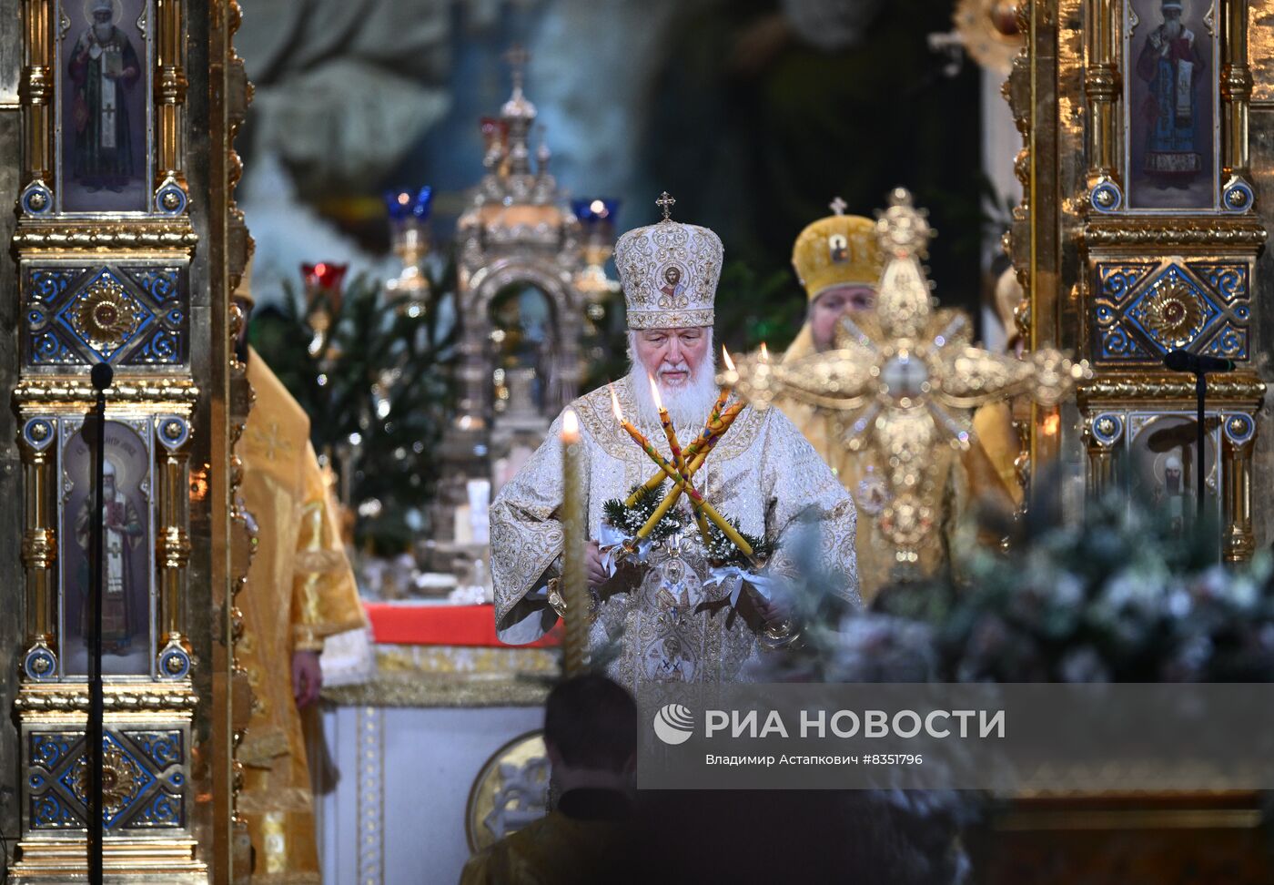 Рождество Христово. Патриаршая Литургия в Храме Христа Спасителя в Москве