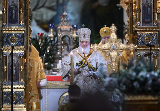 Рождество Христово. Патриаршая Литургия в Храме Христа Спасителя в Москве