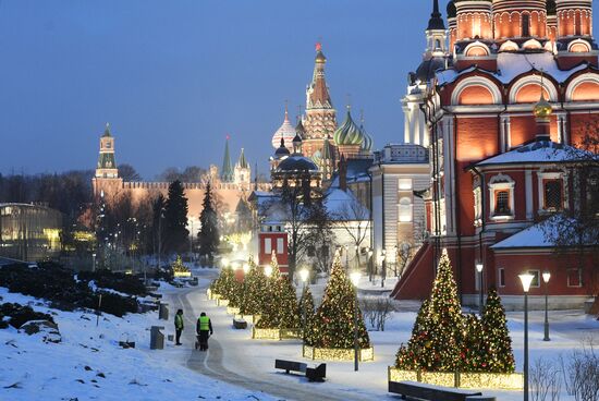 Сильные морозы в Москве