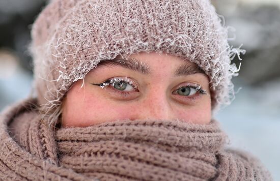 Сильные морозы в регионах России