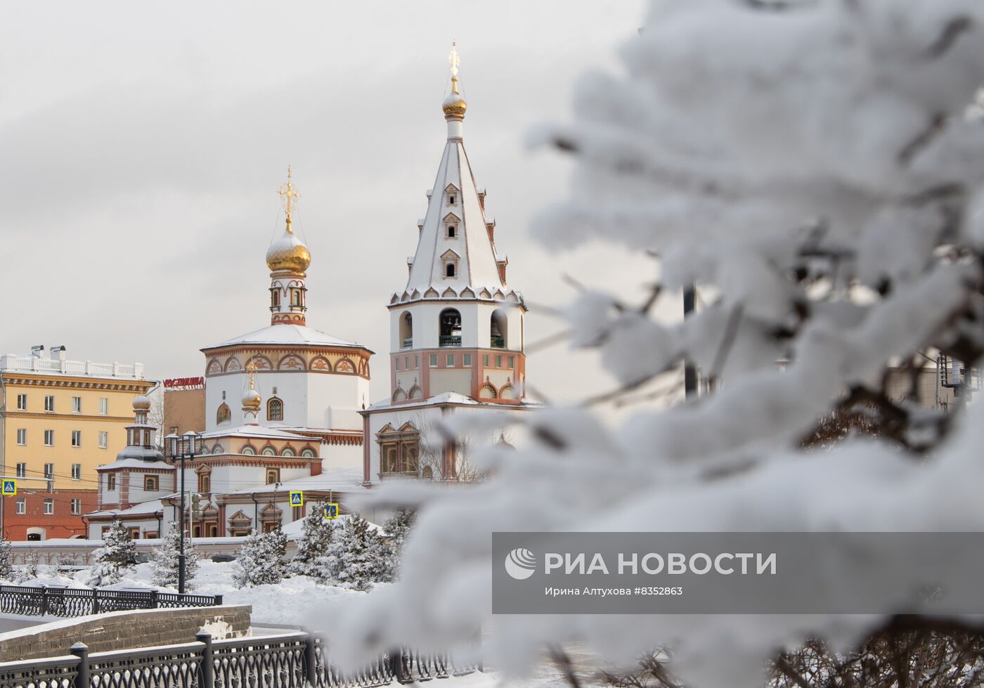 Богоявленский собор,Иркутск зимой