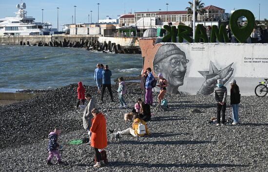 Зимние пляжи открылись в Сочи