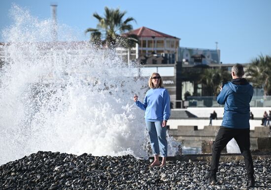 Зимние пляжи открылись в Сочи