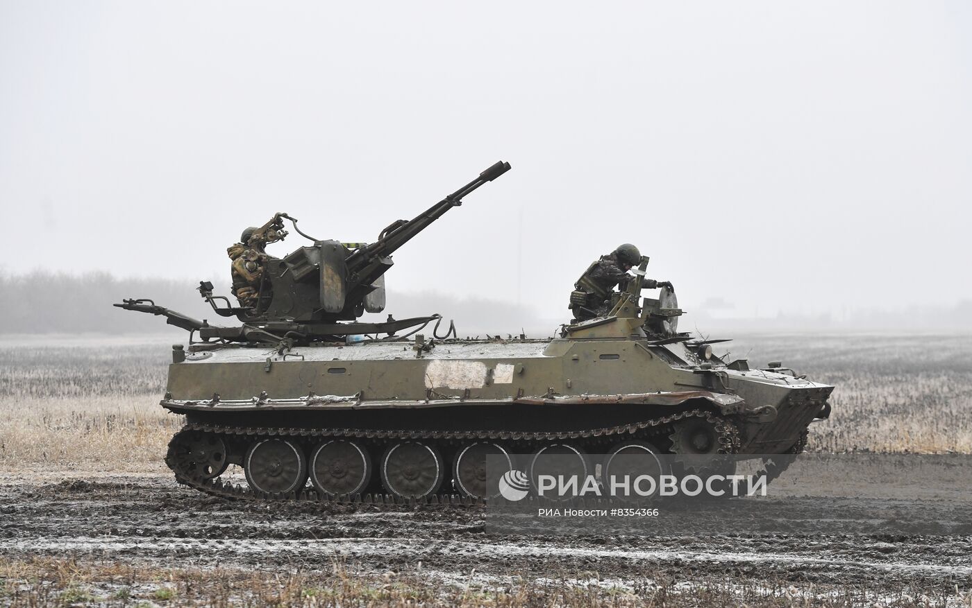 Зенитная установка ВС РФ в южном секторе СВО