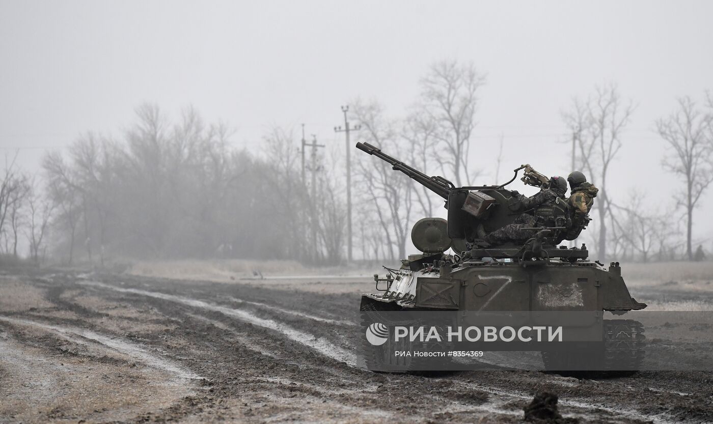 Зенитная установка ВС РФ в южном секторе СВО