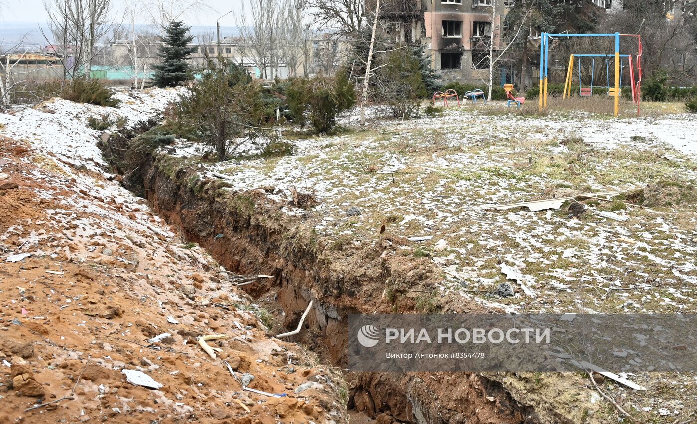 Бойцы ЧВК "Вагнер" в освобожденном Соледаре