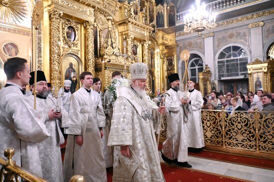 Патриаршее служение в канун праздника Крещения Господня