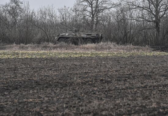 Работа танков Т-72Б в южном секторе специальной военной операции