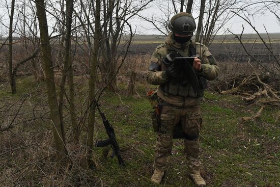 Работа танков Т-72Б в южном секторе специальной военной операции