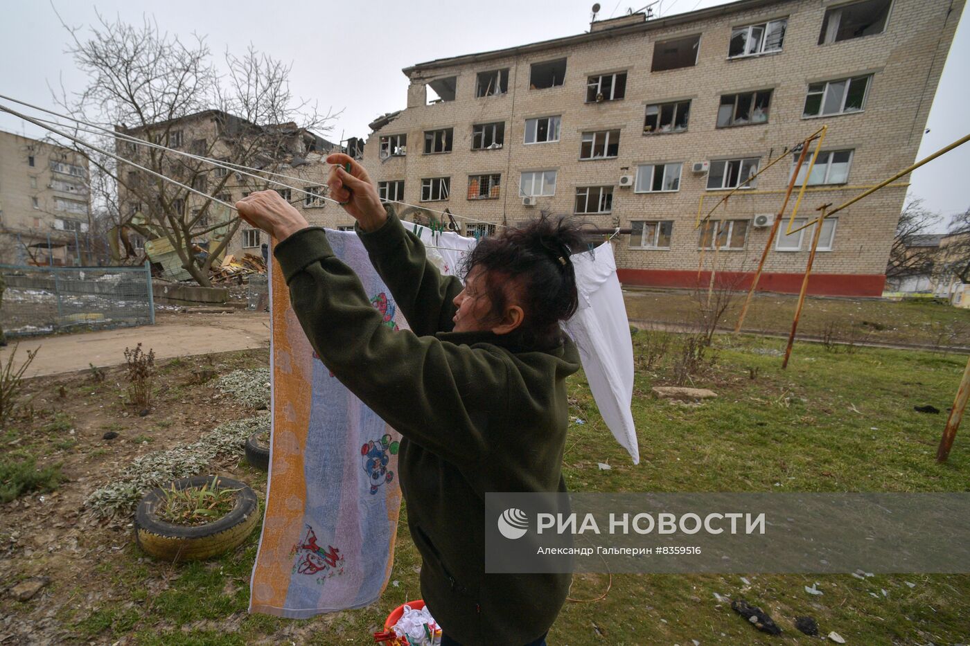 Разрушения в городе Васильевка в Запорожской области