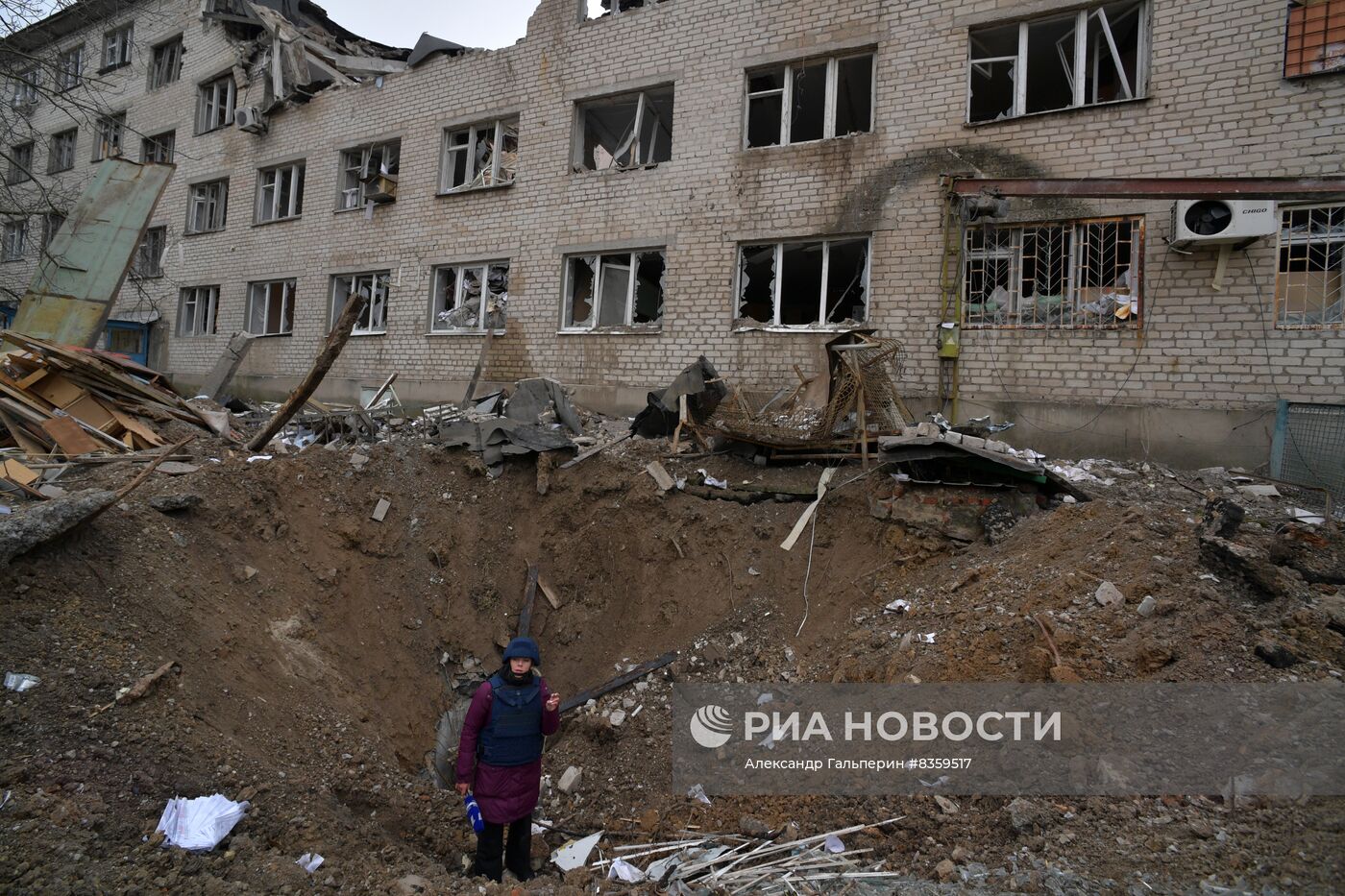 Разрушения в городе Васильевка в Запорожской области