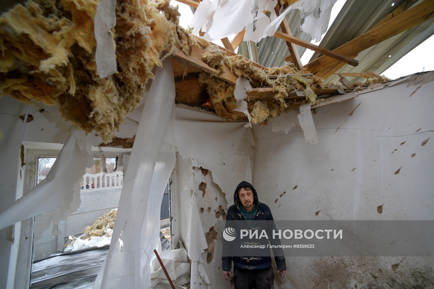 Разрушения в городе Васильевка в Запорожской области