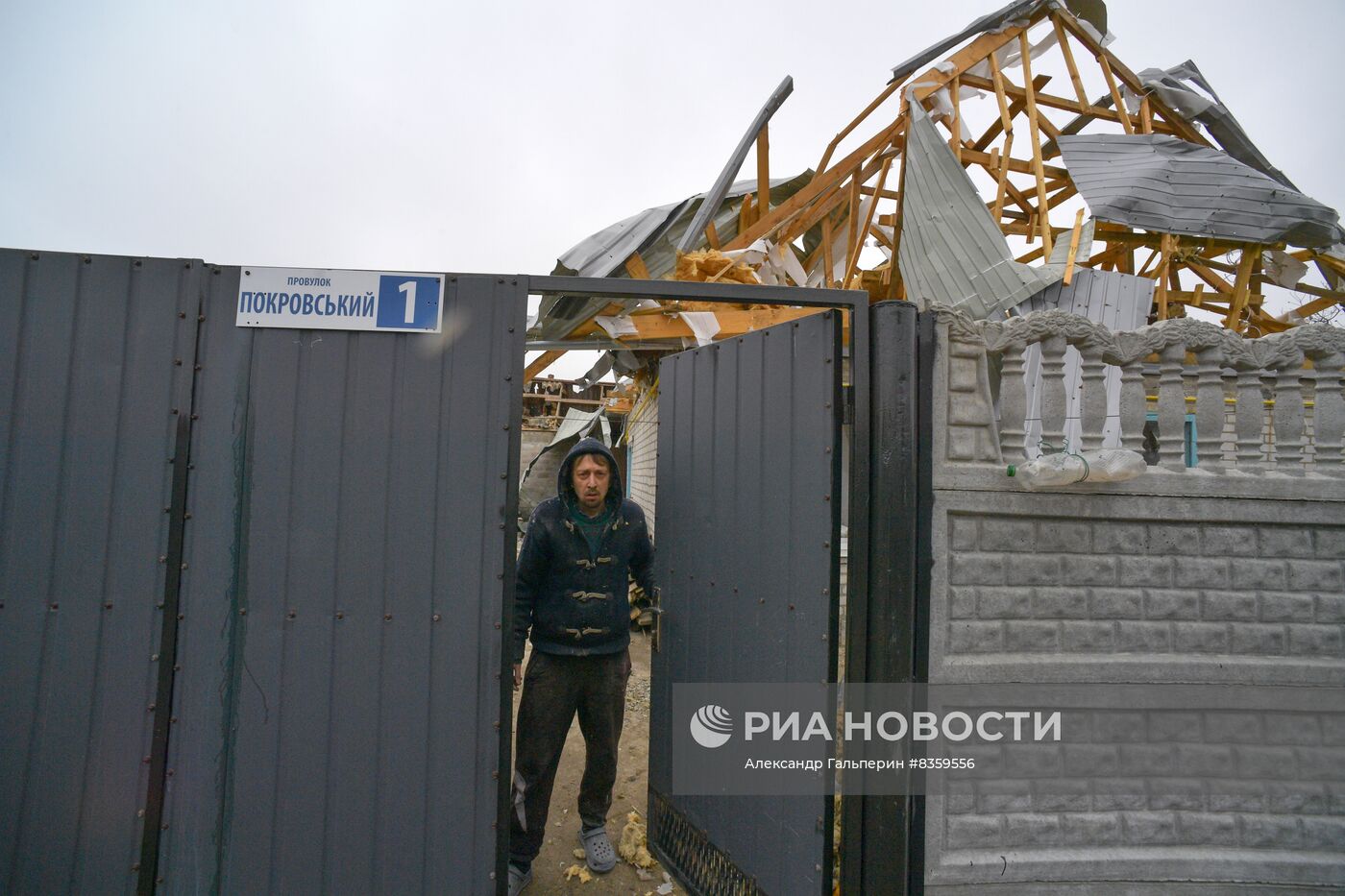 Разрушения в городе Васильевка в Запорожской области