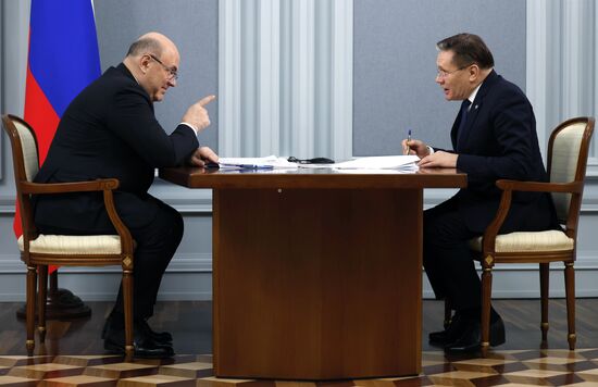 Премьер-министр РФ М. Мишустин встретился с главой госкорпорации "Росатом" А. Лихачевым