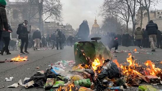Акция протеста против повышения пенсионного возраста во Франции