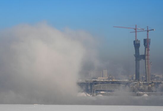 Морозный туман в Новосибирске