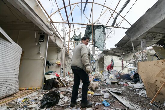 Последствия обстрела Горловки в ДНР